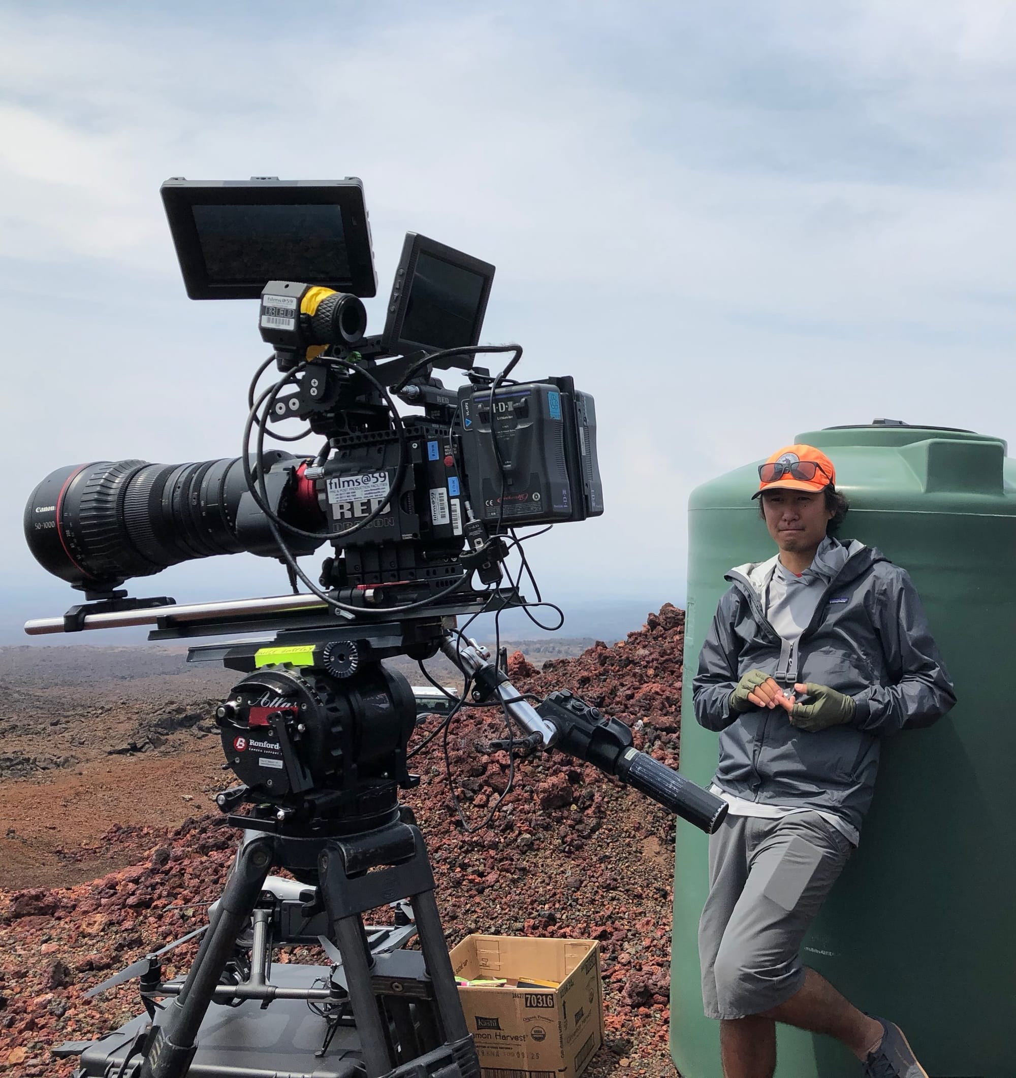 Jordan with a cinema camera rig